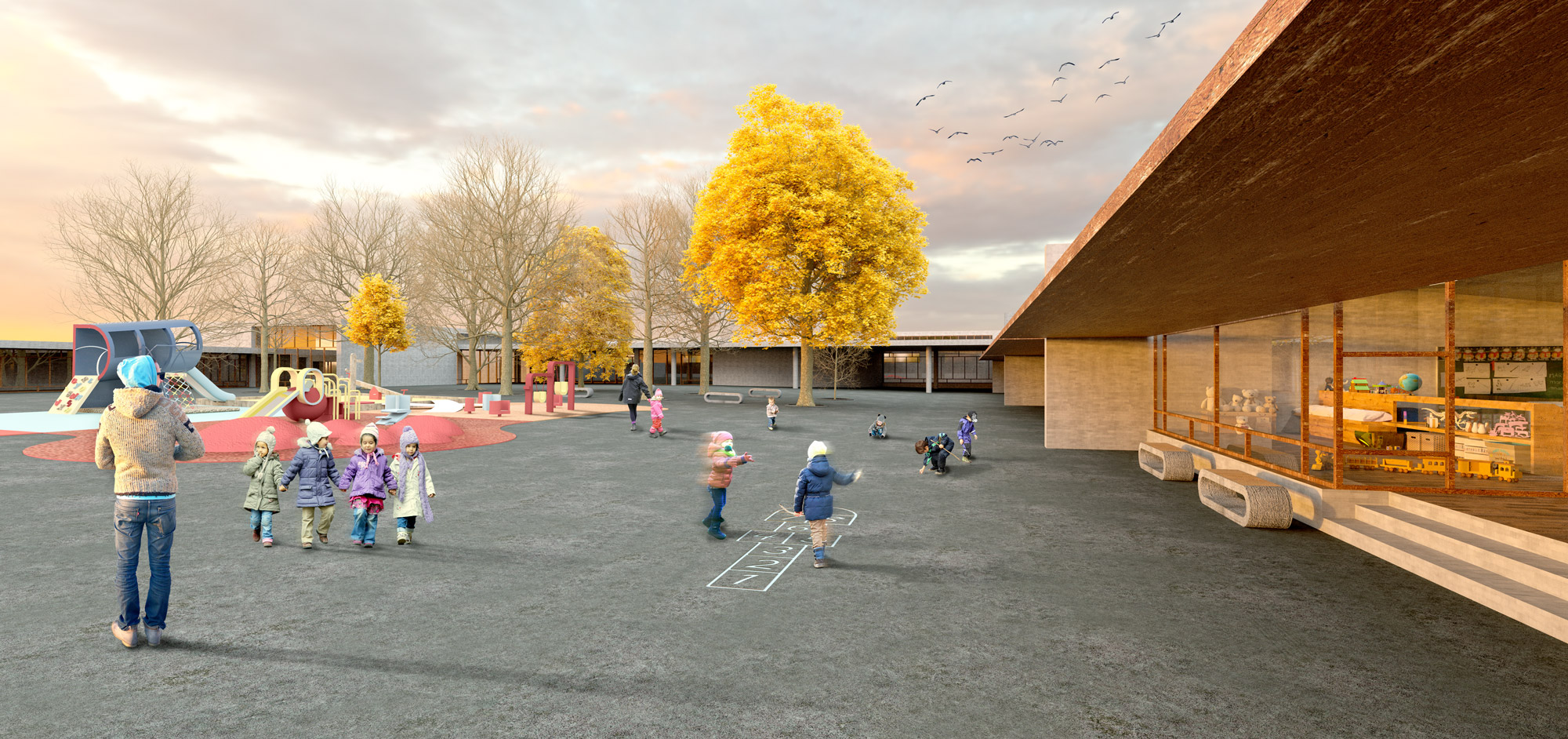 Ecole maternelle 75 : Cour de récréation